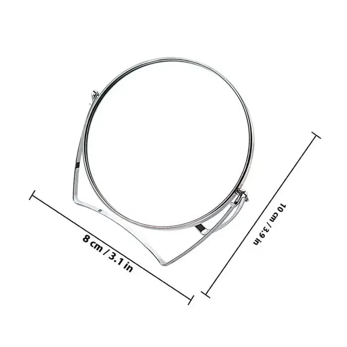 Miroir de maquillage rotatif pliable en métal pour bureau, surface lisse haute définition, angle réglable, pour bureau et salle de bain