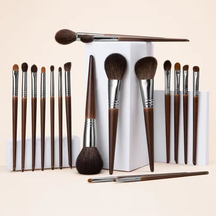 OVW – ensemble de pinceaux de maquillage en poils de chèvre naturels