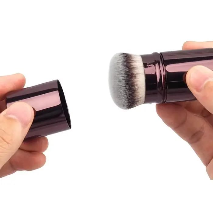 Pinceau de maquillage rétractable Portable en cheveux synthétiques