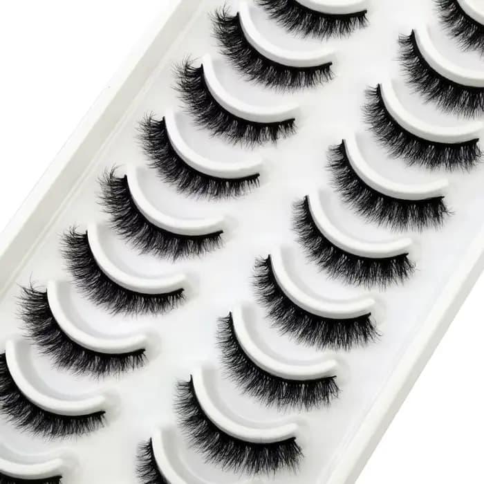 HBZGTLAD 10 paires 3D Faux cils de vison moelleux doux complet épais vaporeux naturel longs faux cil
