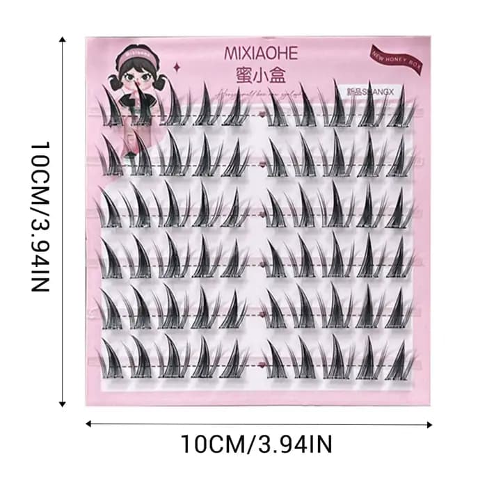 Extension de cils naturelle bricolage Manga Style coréen 11-13mm bricolage en forme de W cils segmen