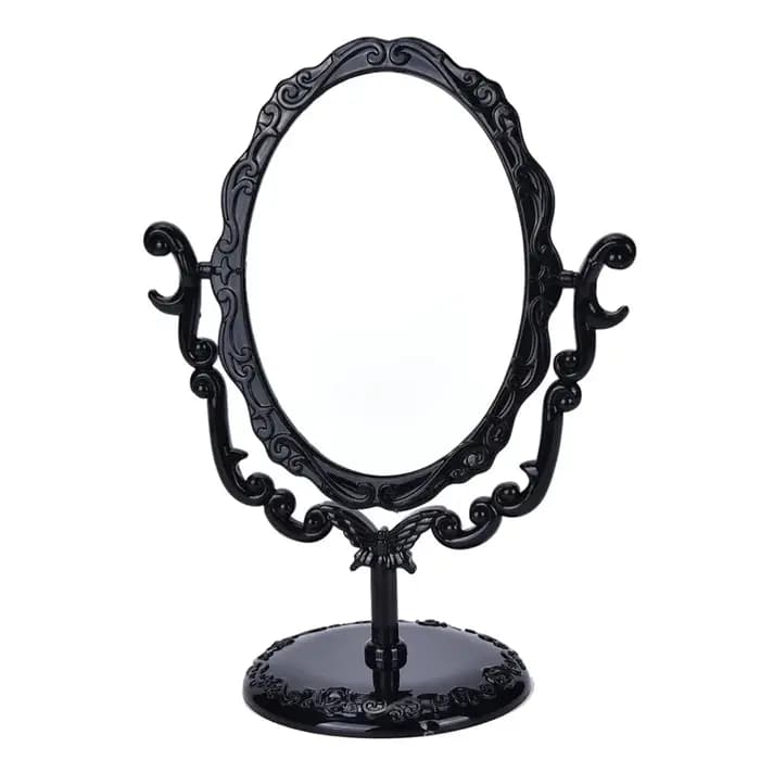 Miroir de maquillage rotatif haute définition avec support en forme de rose