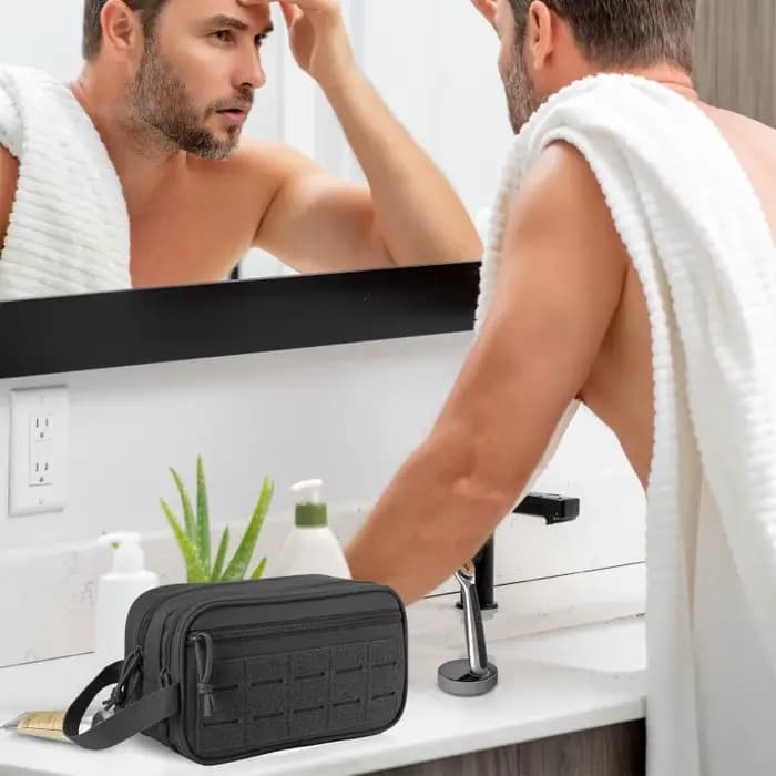 Trousse de Toilette Homme Femme, Trousse d'Hygiène, Trousse de Rasage, Pochette de Voyage pour Douche et Maquillage, Sacs Organisateurs Cosmétiques