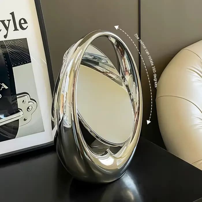 Miroir de maquillage rotatif Double face de Style de luxe
