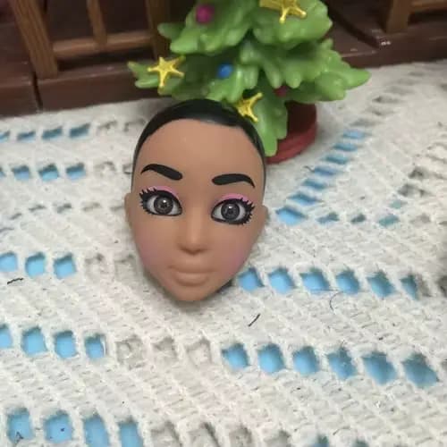 Tête pour poupée LIV, accessoires de maquillage, yeux en verre chauve, sans cheveux, en plastique, c