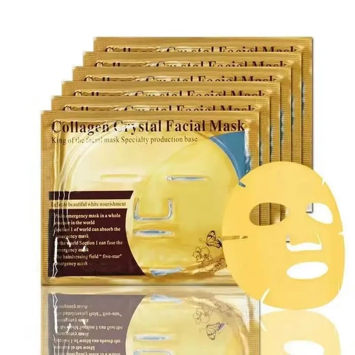 10 pièces cristal collagène or masques faciaux beauté soins de la peau grand masque Anti-âge hydrata
