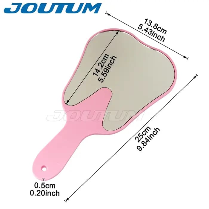 Miroir buccal dentaire en forme de dent avec poignée