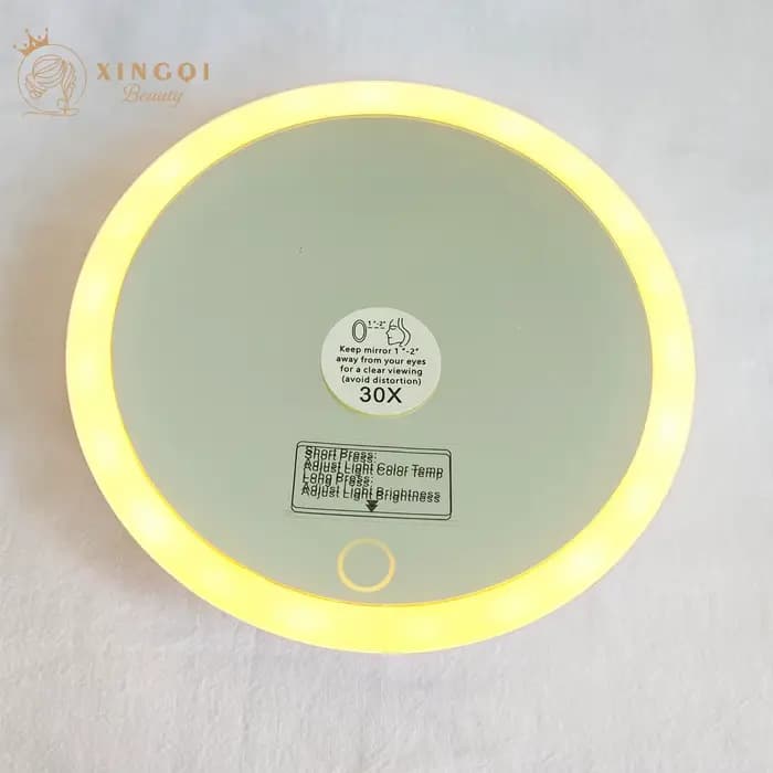 Miroir Grossissant Lumineux, 10x LED 20x 30x, avec Ventouses Amovibles, Rechargeable, Sac de 6 Pouce