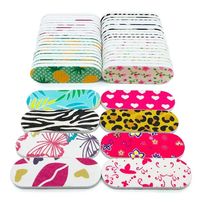 50 pièces limes à ongles planches Double face Mini