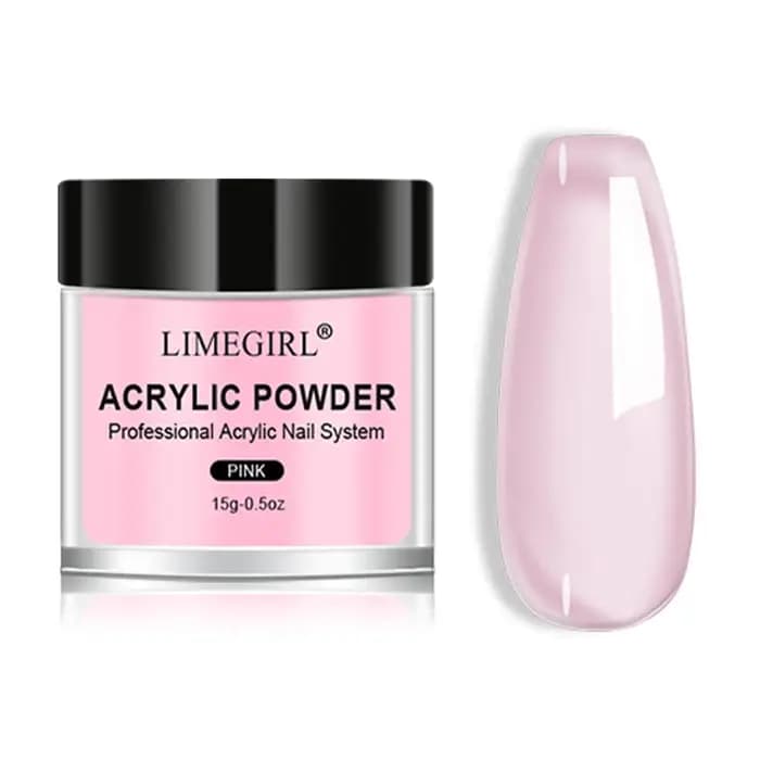 LIMEGIRL 5 couleurs poudre acrylique pour ongles professionnel rose clair blanc nu polymère pour Extension d'ongles Salo