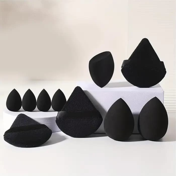 Lot de 21 éponges de maquillage noires