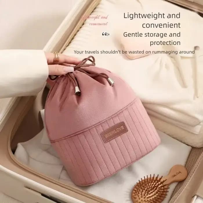 Trousse de maquillage imperméable en velours