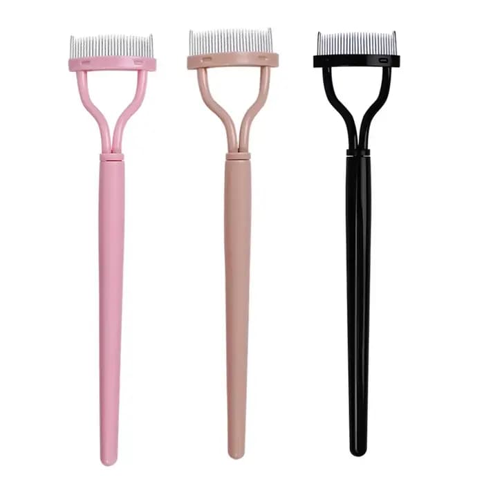 Séparateur de cils dents métalliques recourbe-cils droit maquillage de beauté brosse à cils en acier