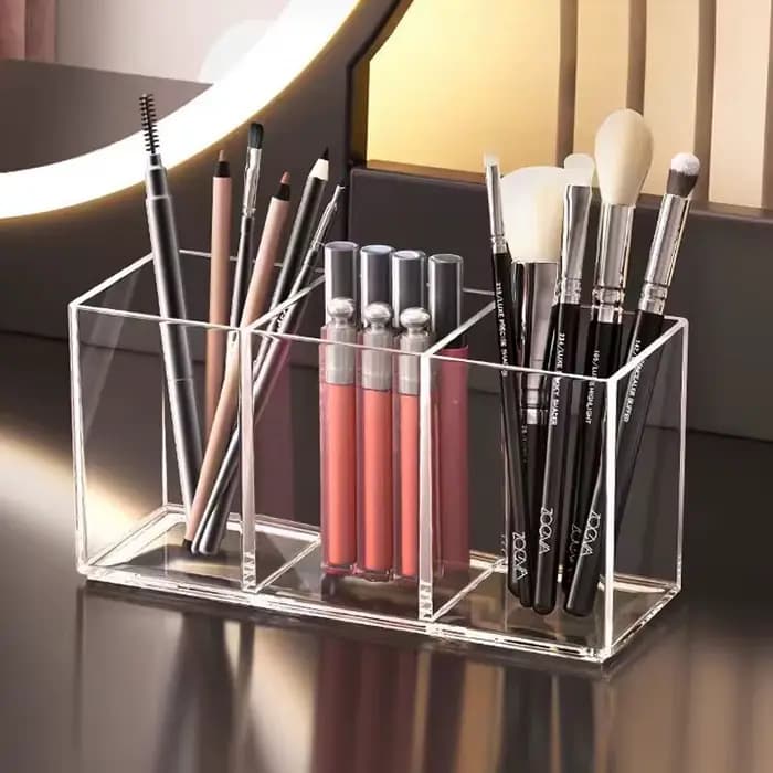 Organisateur de pinceaux de maquillage Transparent