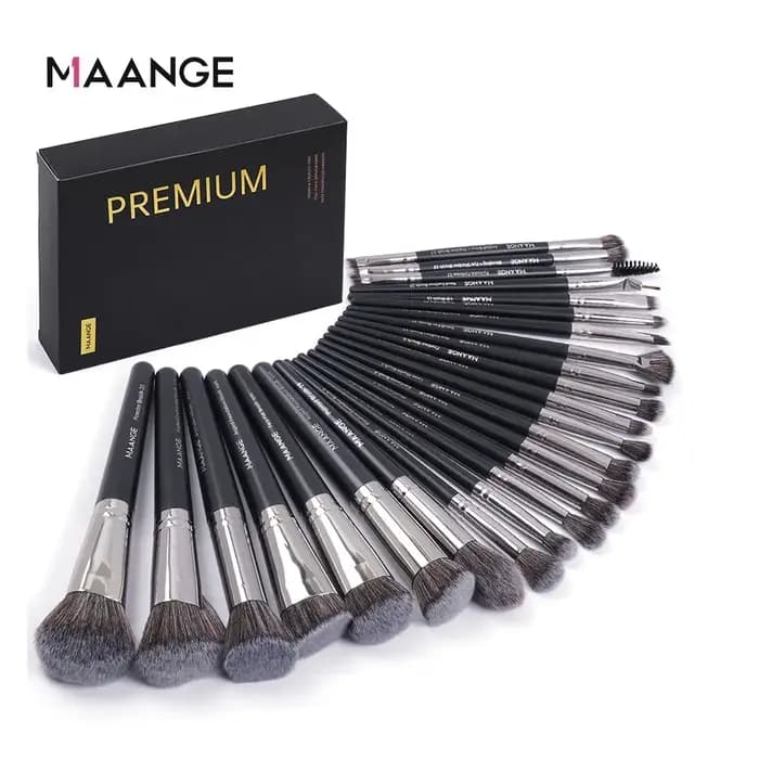 MAANGE 25 boîte-cadeau ensemble de pinceaux de maquillage des yeux du visage professionnel brosses pour fond de teint