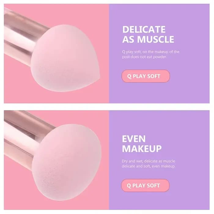 Ensemble d'éponges de maquillage 3 pièces avec poignées – 3 formes uniques
