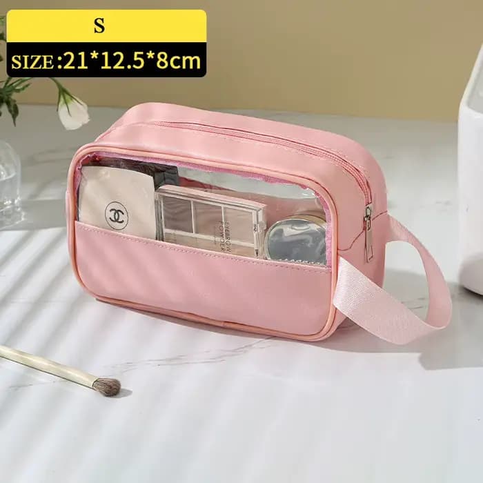 Nom personnalisable nouveau sac de lavage de maquillage Transparent en TPU sac de rangement en PU ét