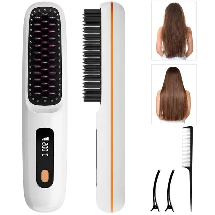 Brosse lissante sans fil rechargeable