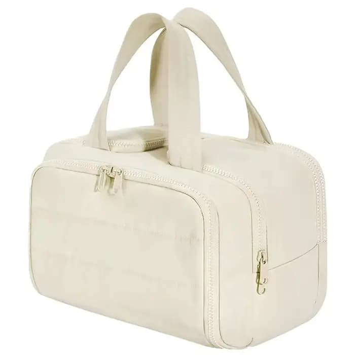 Sac de toilette de voyage multi-poches à double ouverture latérale avec poignée confortable, accès f