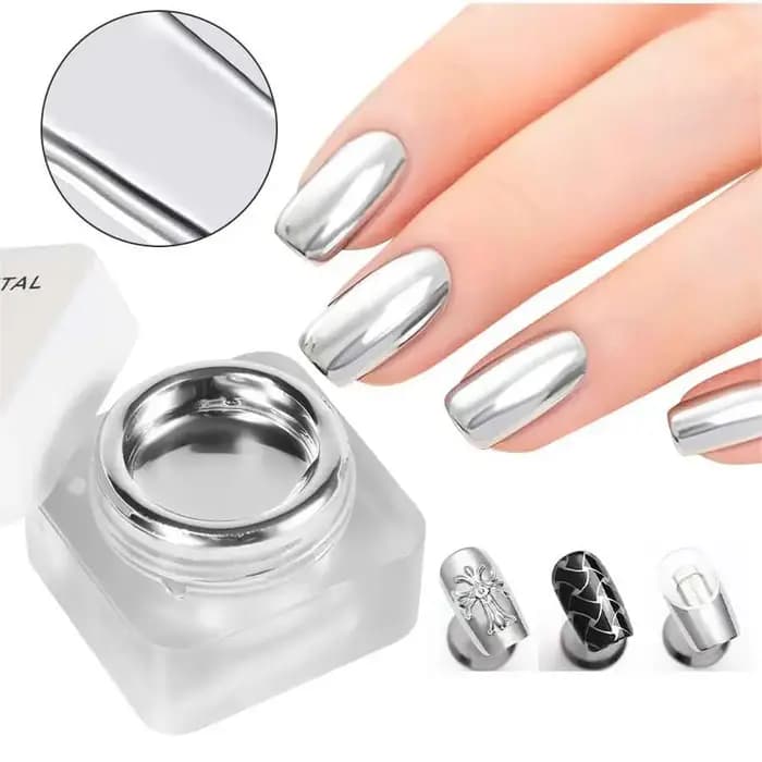 Miroir Métal Gel Vernis À Ongles avec Argent Rose Doré Peinture Dessin-Facile à Appliquer et Longue Durée