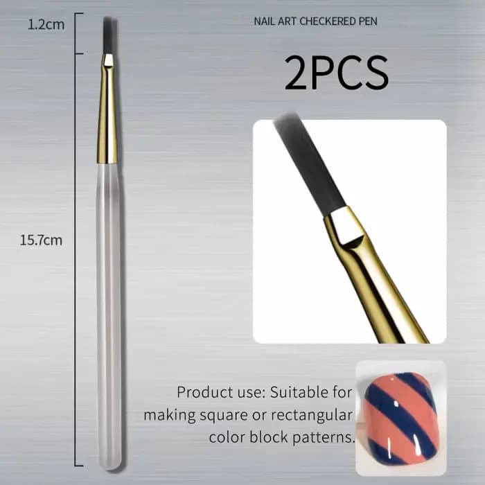 Ensemble de pinceaux pour Nail Art à carreaux français