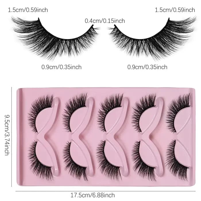 5 paires de cils oeil de chat faux cils vaporeux Extensions de cils oeil de chat moelleux faux cils