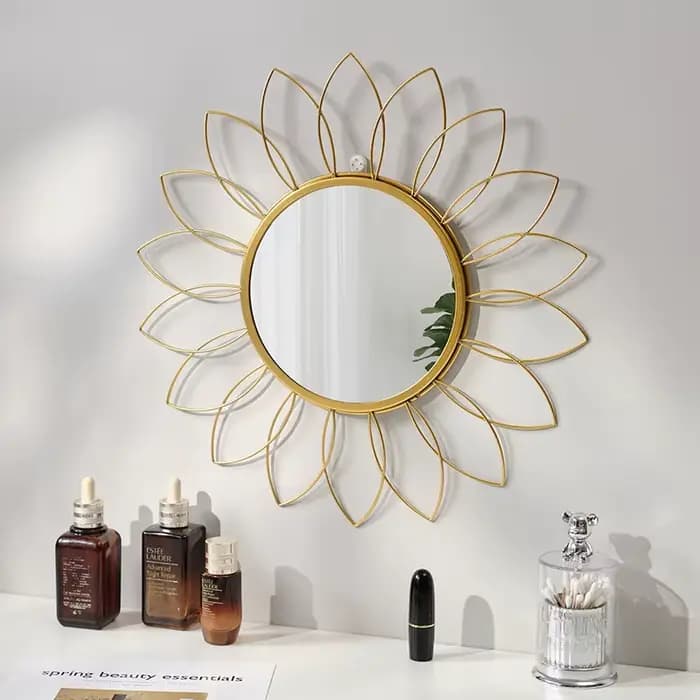 Petit miroir De maquillage doré esthétique pour filles