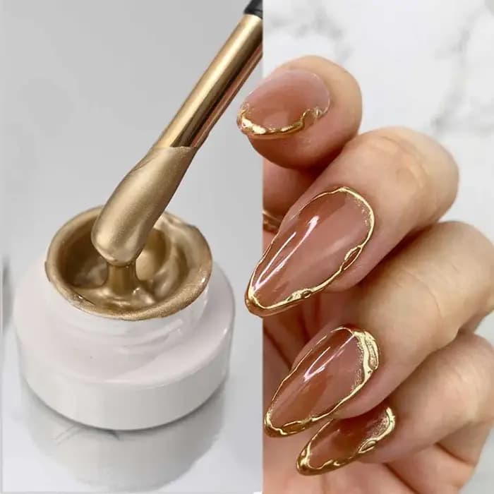 Peinture métallique Gel Chrome or argent effet miroir vernis à ongles Super lumineux ligne de dessin