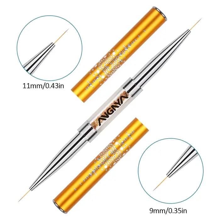 BQAN Double pinceau à ongles pour dessin, traçage de lignes, stylo de peinture, outils de manucure,