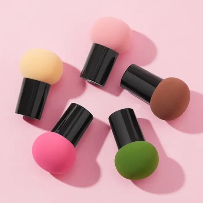 Nouvelle éponge de maquillage en forme de champignon avec boîte de rangement