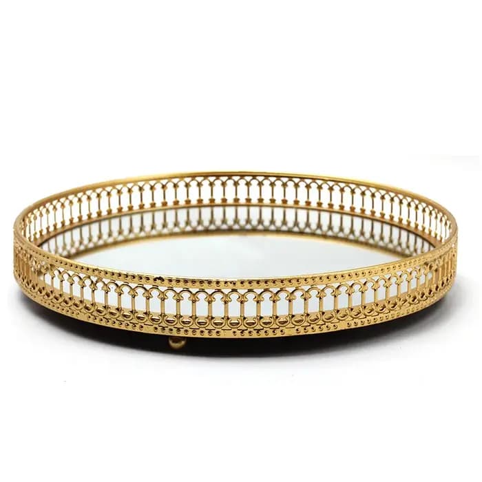 Ahunderjiaz-Ins Light Plateau de rangement pour bijoux miroir de luxe