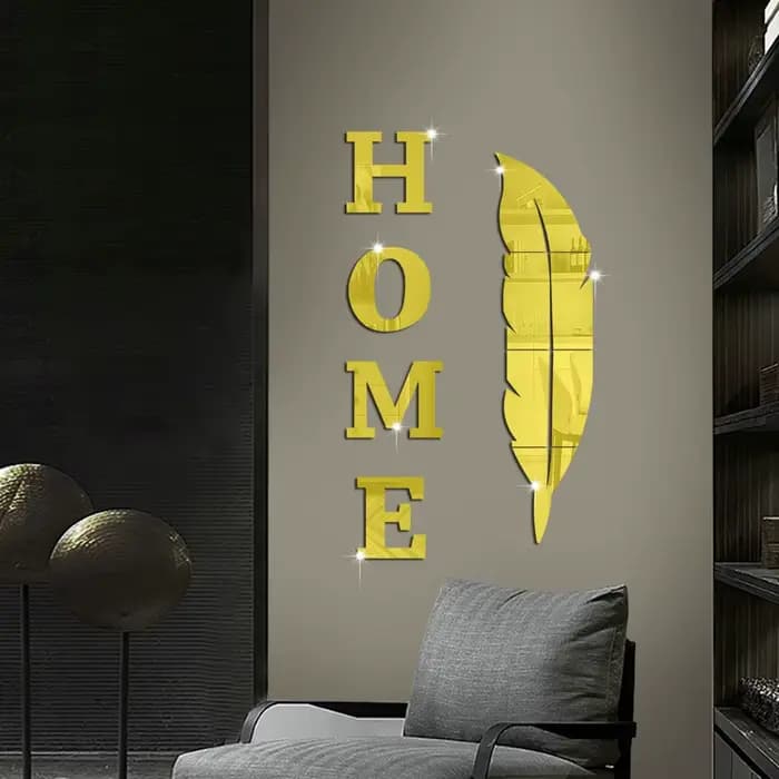 Miroir à plumes avec lettres anglaises 3D