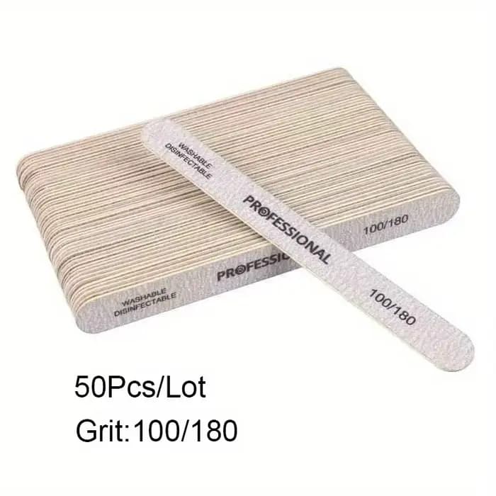 10/25/50 pièces lime à ongles 100/180/240 bloc tampon de ponçage en bois pédicure manucure UV Gel ve