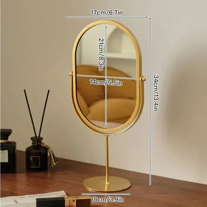 Miroir de maquillage de style coréen pour coiffeuse, miroir de chambre à coucher, miroir de bureau,