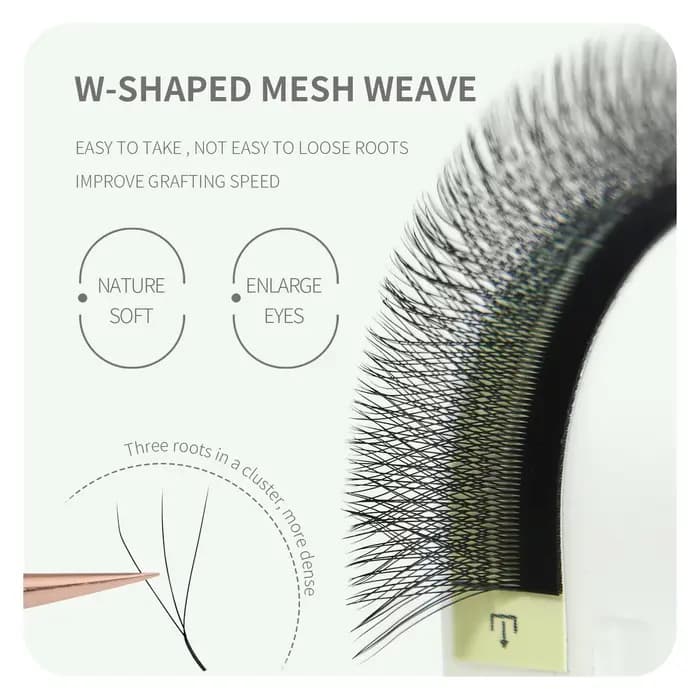 ANNAFRIS W forme Extensions de cils 3D préfabriqué Volume ventilateur W Style YY haute qualité natur