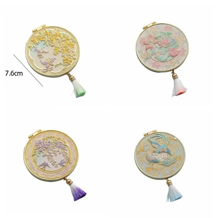 Miroir de maquillage en métal de style chinois