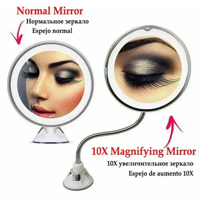 Miroir de Maquillage Rotatif à 360 ° avec Lumière LED