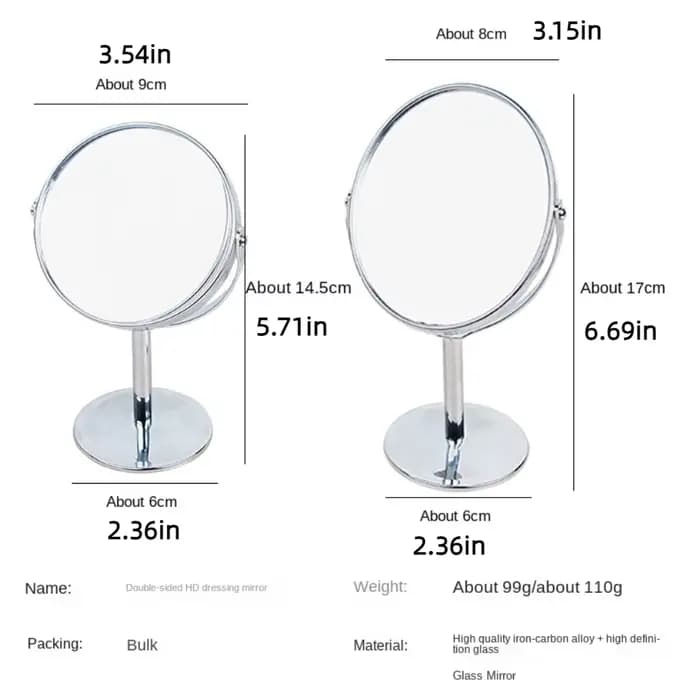 360 ° Miroir de vanité rotatif Double face