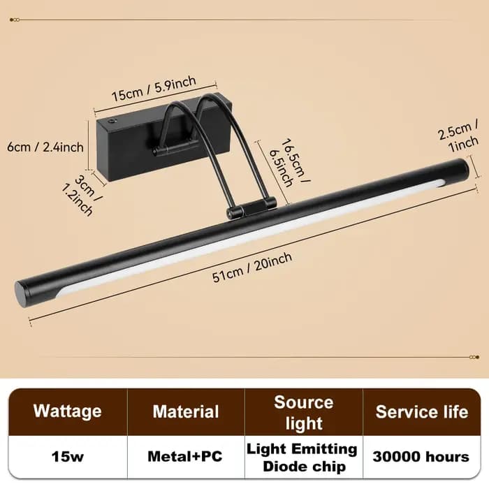 Lampe LED moderne pour miroir, murale, tricolore, pour maquillage, 40/50cm, étanche, pour salle de bain, chambre à coucher, salon
