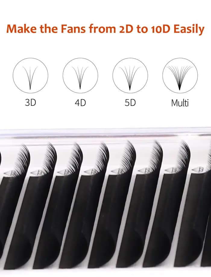 LASHPROFESSOR 10 plateaux/lot Extensions de cils 6-20mm Noir mat Faux cils individuels en cachemire