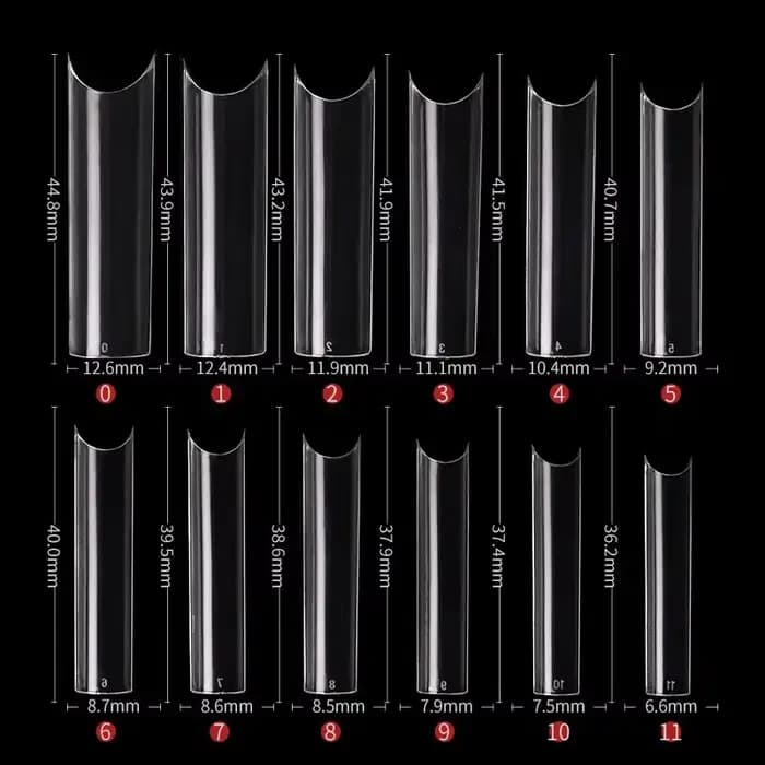 Faux ongles extra droits média, 240 pièces/boîte, longs, carrés, courbés, en ABS, N64.C, pour salon