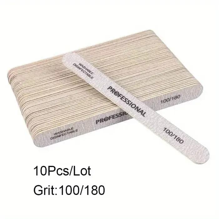 10/25/50 pièces lime à ongles 100/180/240 bloc tampon de ponçage en bois pédicure manucure UV Gel vernis