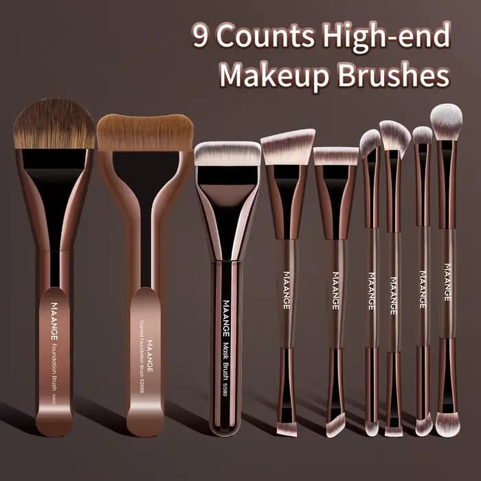 MAANGE – Lot de 9 pinceaux de maquillage multifonctionnels pour le visage