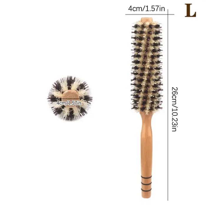 Brosse à cheveux en bois avec poils de sanglier naturels, peigne à cheveux en bois pour femmes, cheveux bouclés, coiffure