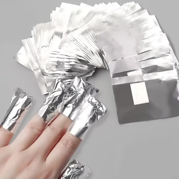100 pièces sac feuille d'aluminium Nail Art tremper le vernis à ongles enlèvement enveloppes serviet