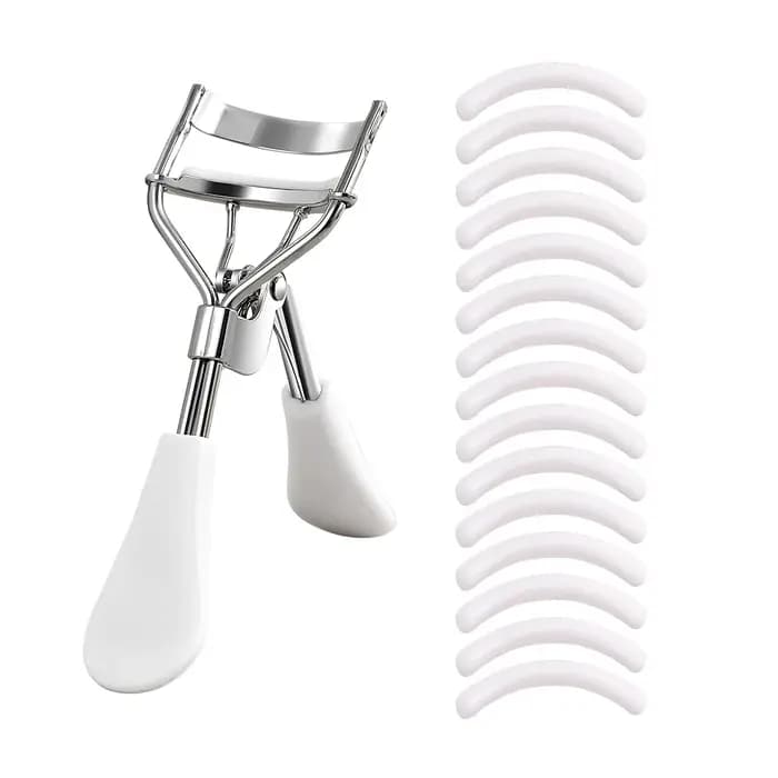 Recourbe-cils professionnel en métal avec 15 coussinets en silicone doux