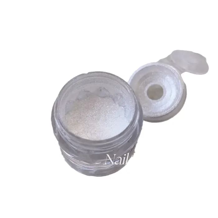 Poudre pour ongles miroir au clair de lune, blanc perle, paillettes, aurore, Pigment brillant, pouss
