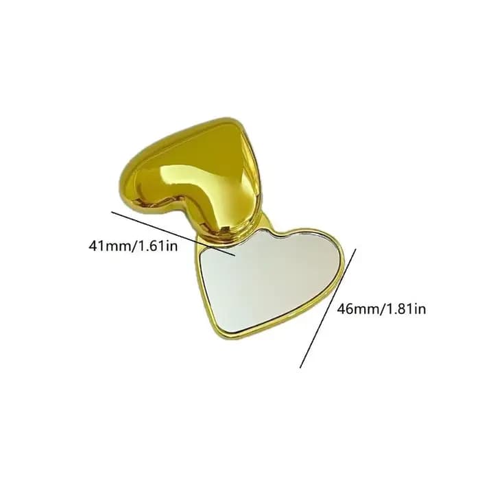 Miroir de maquillage double face en forme de cœur Z. Mignon petit