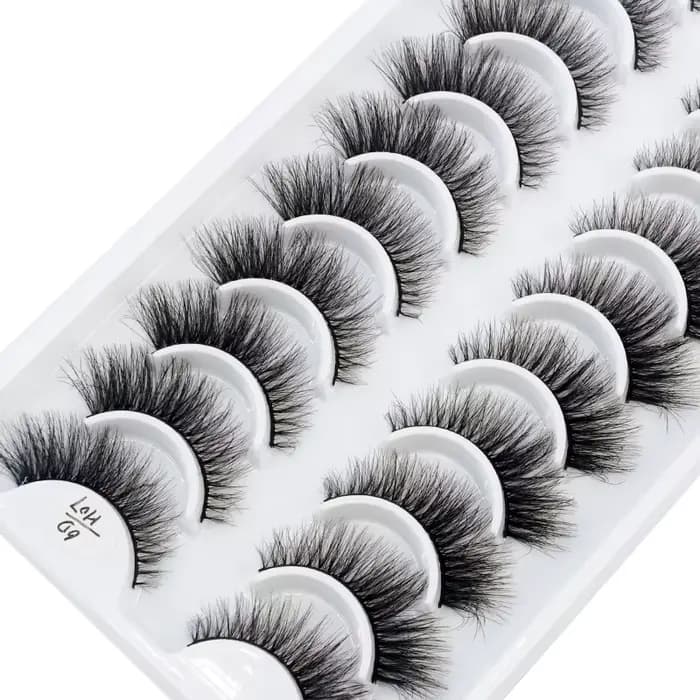 HBZGTLAD 10 paires 3D Faux cils de vison moelleux doux complet épais vaporeux naturel longs faux cil