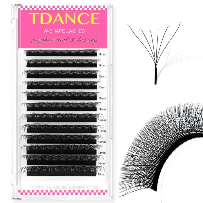 TDANCE 3D 4D 5D 6D ventilateurs préfabriqués Extension de cils W Style Faux vison naturel doux floraison